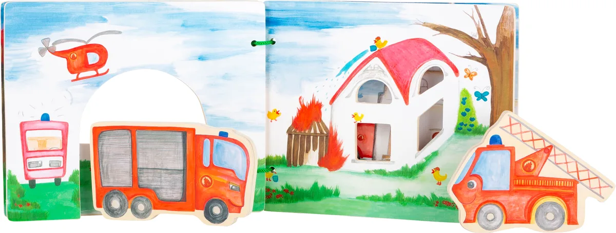 small foot Picture Book in Wood, Fire Station - image 1