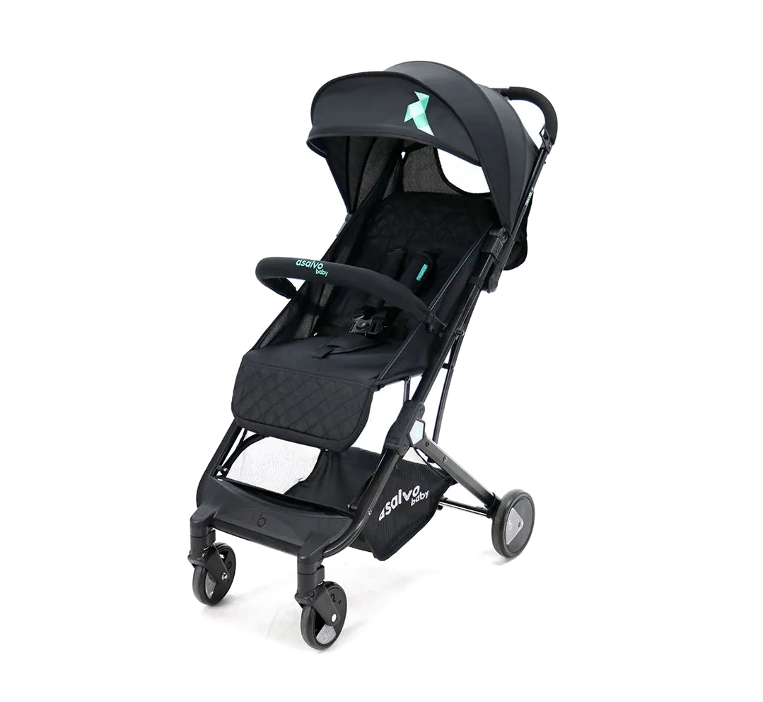 Asalvo Pushchair Flight Travel+, Black/Aqua - image 1