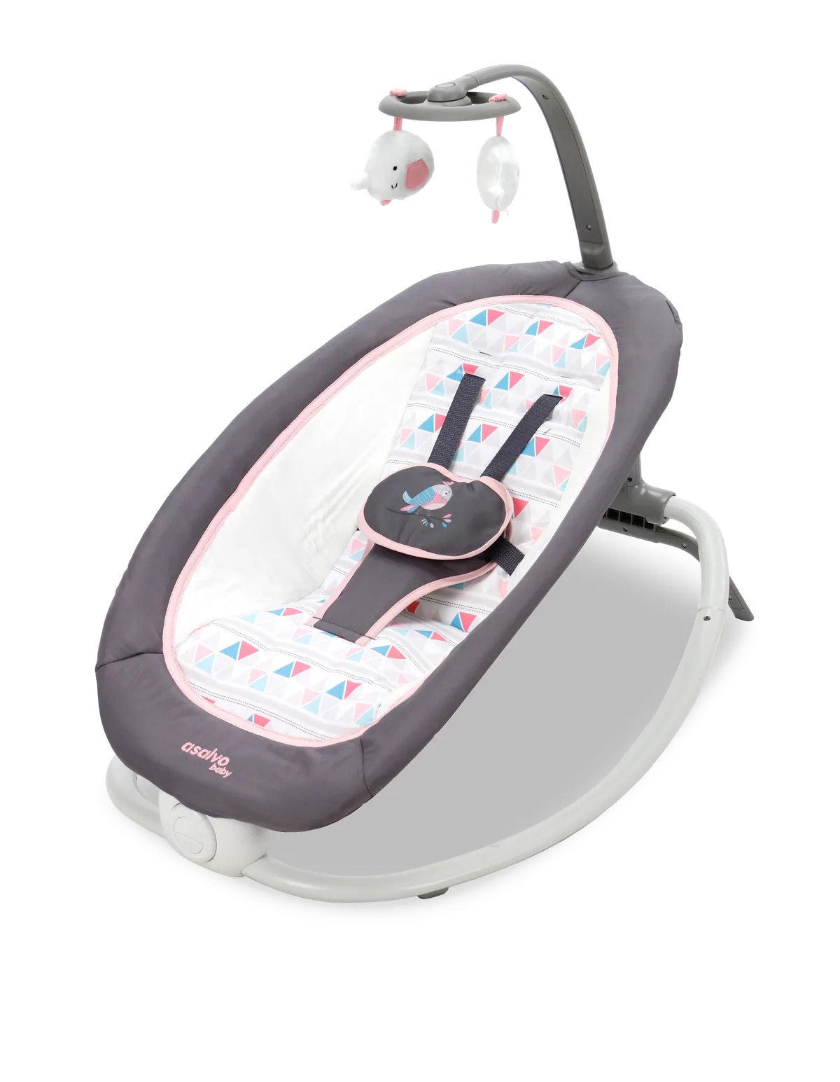 Asalvo Baby Bouncer Fold Birds, Pink - image 1