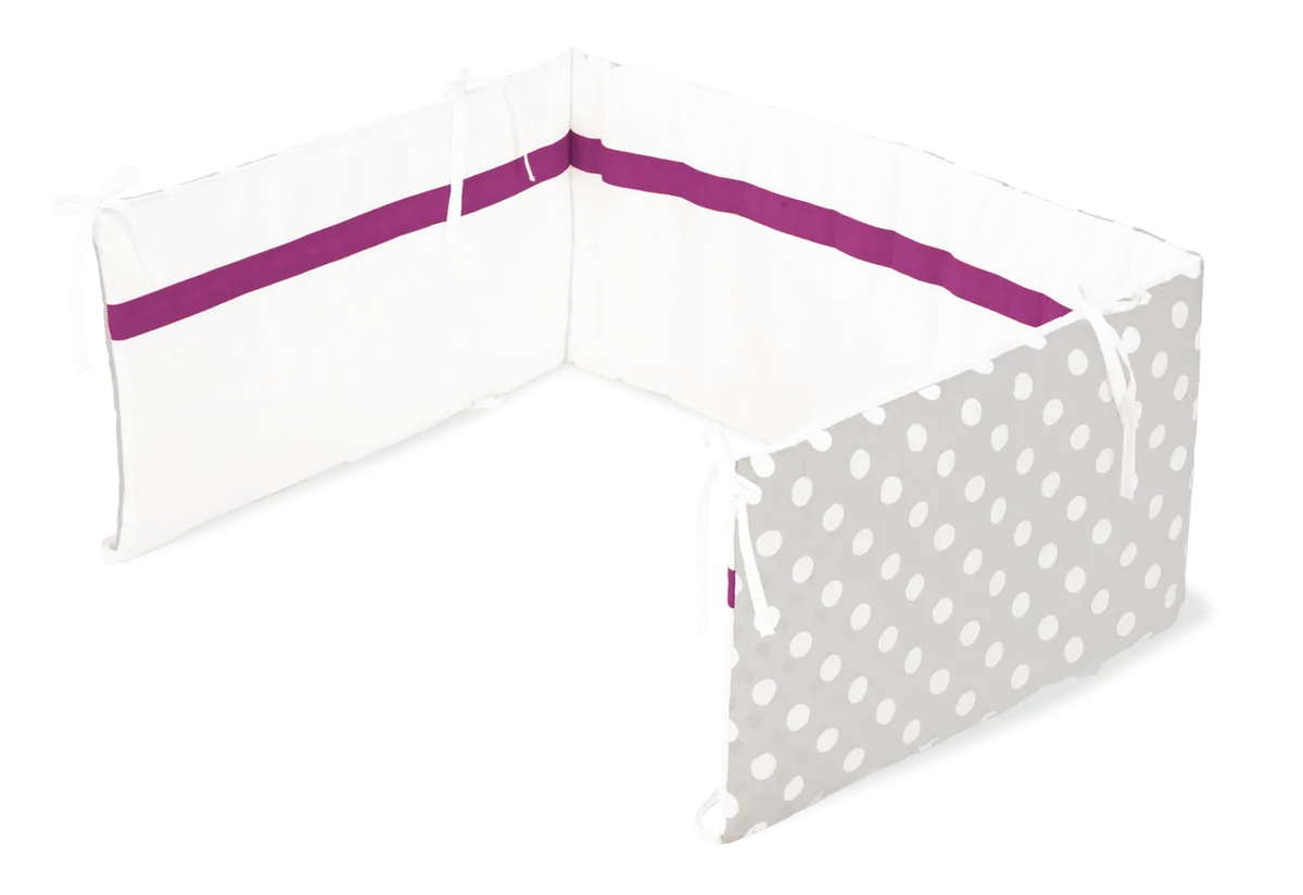 Pinolino Bed Bumper for Cot 165x28cm,Dots / Grey - image 1