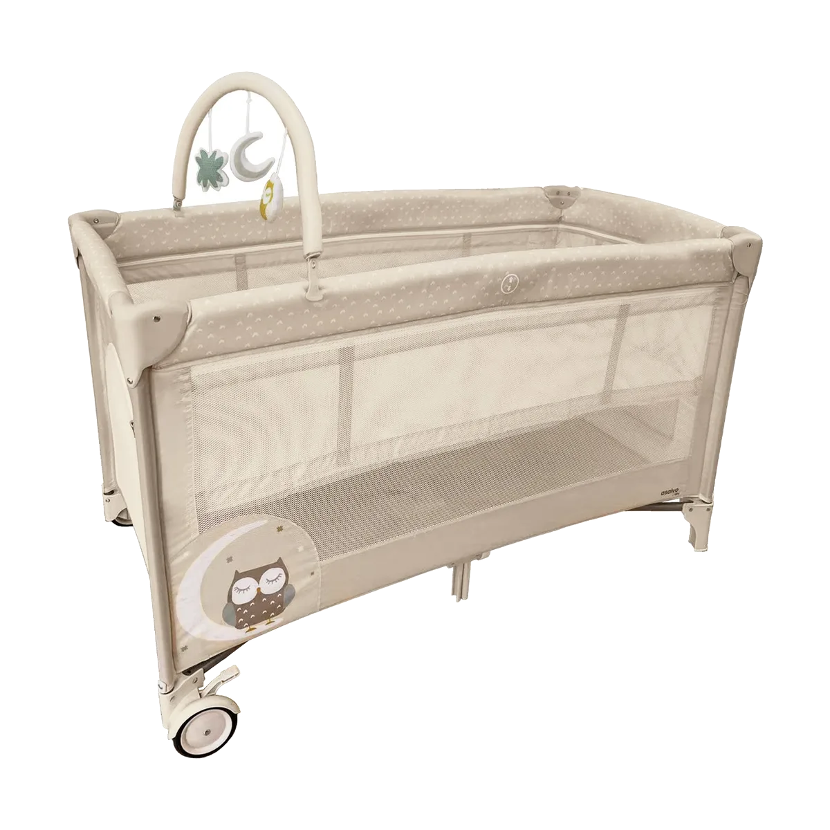 Asalvo Travel Cot Complet Duo Baby, Owl - image 1
