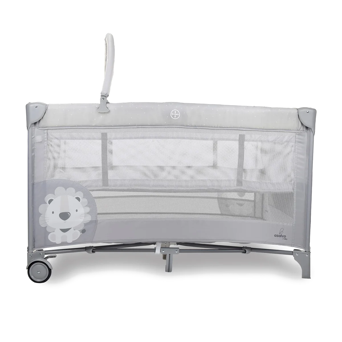 Asalvo Travel Cot Complet Duo Baby Lion, Grey - image 1