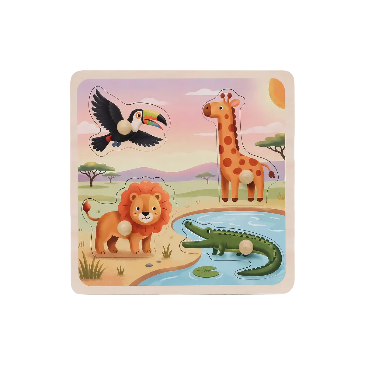 Kinder and Kids Flat Puzzle - Wild Animals - image 1